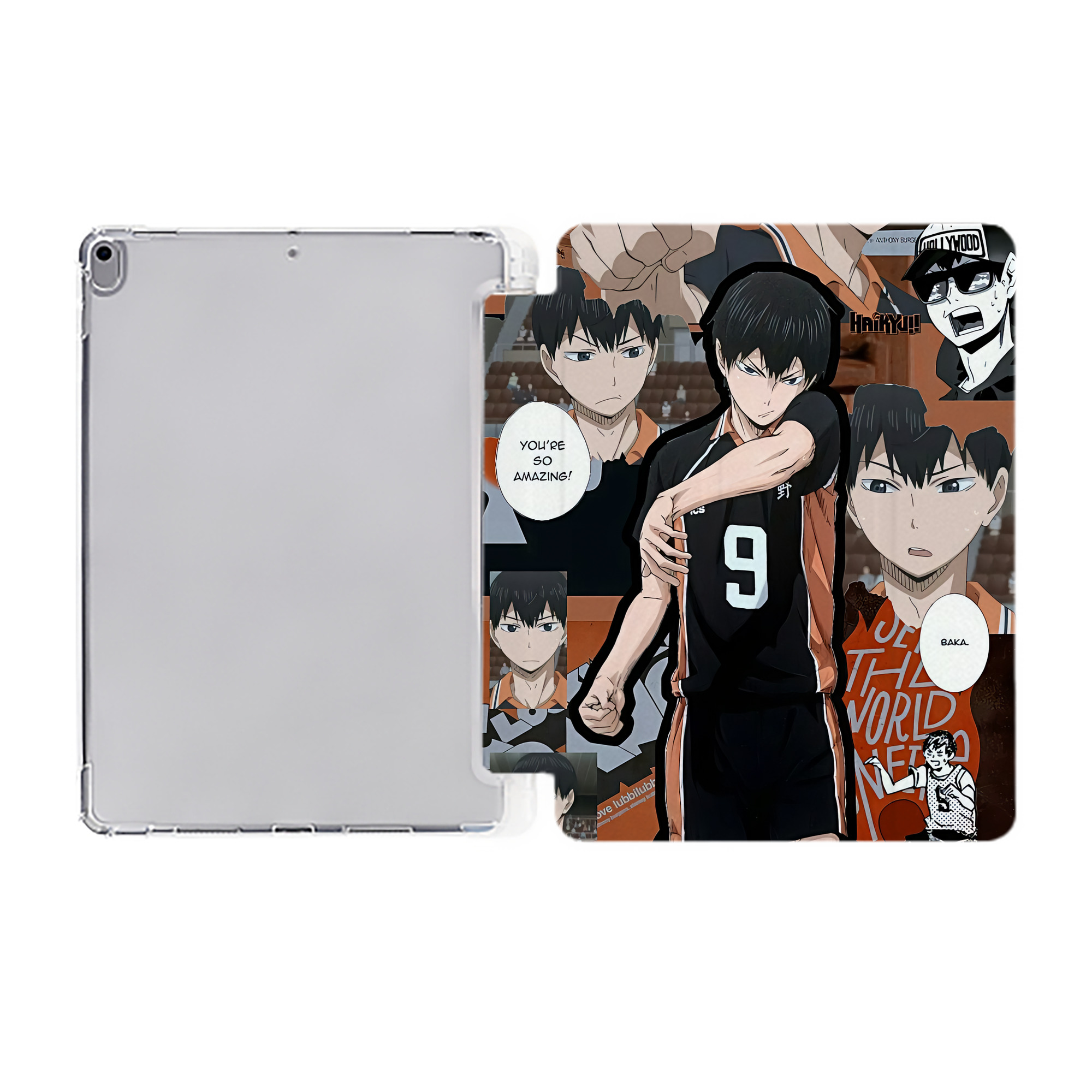 （画像用） ハイキュー!! Haikyu!! IPad ケース ペン収納付き 三つ折りスタンド PUレザー×シリコン 対応機種9.5/10.5/10.9インチ